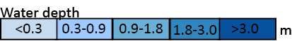 Water depth m   3 0 1 8-3 0 0 9-1 8 0 3-0 9  0 